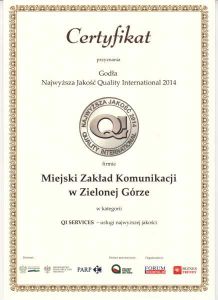 Najwyższa Jakość Quality International 2014