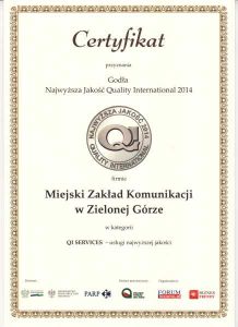 Najwyższa Jakość Quality International 2014