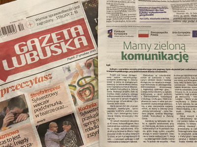 Artykuł prasowy w Gazecie Lubuskiej pt. "Mamy Zieloną Komunikację"