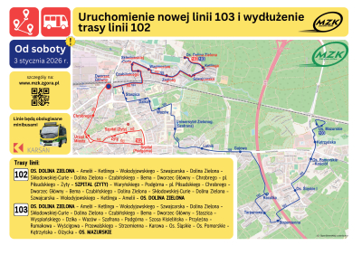 Nowa linia 103 i zmiana trasy linii 15 i 102