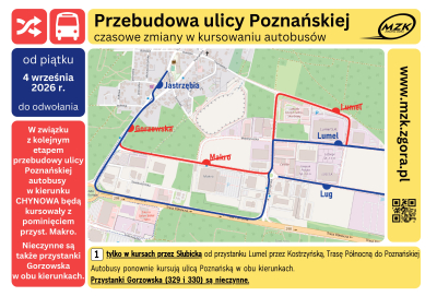Zmiany w związku z kolejnym etapem przebudowy ul. Poznańskiej